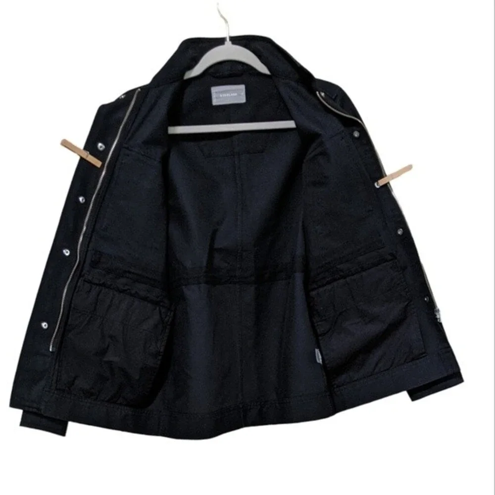 Everlane The modern utility military-esque zip front cotton jacket black  XS